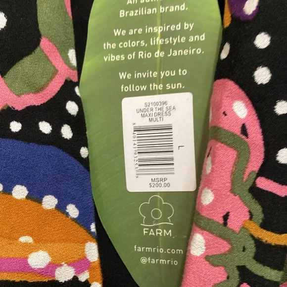 Farm Rio Under the sea maxi dress - size L - Picture 5 of 5